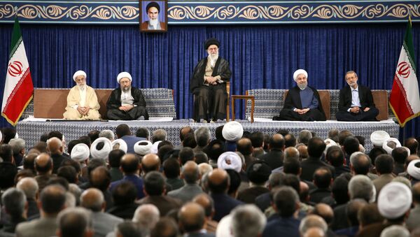 Iran's Supreme Leader Ayatollah Ali Khamenei and Iran's President Hassan Rouhani attend an endorsement ceremony for Rouhani as a president, in Tehran, Iran - Sputnik International