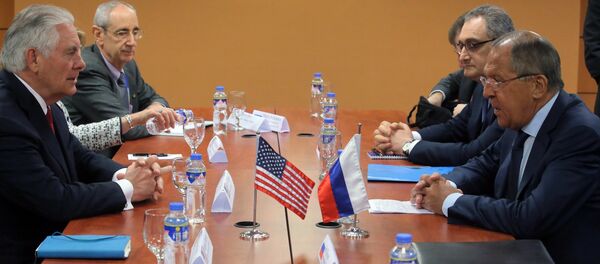 Russian Foreign Minister Sergei Lavrov during a meeting with US Secretary of State Rex Tillerson on the sidelines of the ASEAN in Manila Russian Foreign Minister Sergei Lavrov during a meeting with US Secretary of State Rex Tillerson on the sidelines of the ASEAN in Manila - Sputnik International