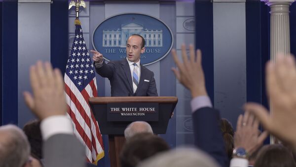 White House senior policy adviser Stephen Miller calls on a reporter during the daily briefing at the White House in Washington - Sputnik International