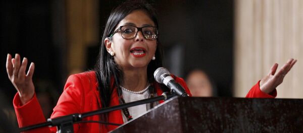 The President of Venezuela's Constituent Assembly, Delcy Rodriguez, speaks after the Constituent Assembly's swearing-in ceremony, inside Venezuela's National Assembly, in Caracas, Venezuela, Friday, Aug. 4, 2017. Venezuelan President Nicolas Maduro is heading toward a showdown with his political foes, after seating a loyalist assembly that will rewrite the country's constitution and hold powers that override all other government branches. The President of Venezuela's Constituent Assembly, Delcy Rodriguez, speaks after the Constituent Assembly's swearing-in ceremony, inside Venezuela's National Assembly, in Caracas, Venezuela, Friday, Aug. 4, 2017. Venezuelan President Nicolas Maduro is heading toward a showdown with his political foes, after seating a loyalist assembly that will rewrite the country's constitution and hold powers that override all other government branches. - Sputnik International