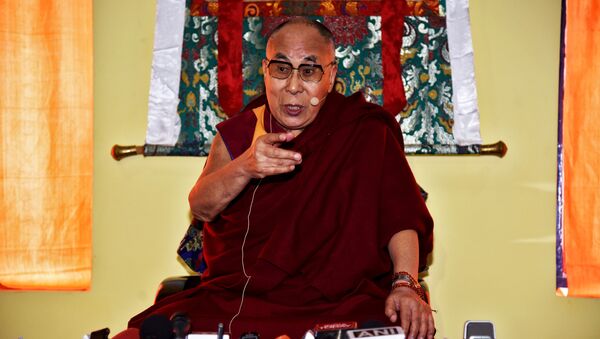 Tibetan spiritual leader Dalai Lama speaks at a press conference after delivering teachings at Yiga Choezin, in Tawang, in the northeastern state of Arunachal Pradesh, India April 8, 2017 - Sputnik International