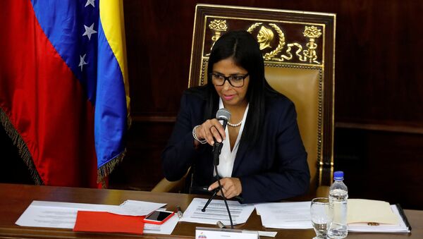 National Constituent Assembly President Delcy Rodriguez attends to one of its session in Caracas, Venezuela August 8, 2017 - Sputnik International
