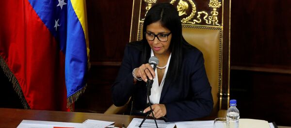National Constituent Assembly President Delcy Rodriguez attends to one of its session in Caracas, Venezuela August 8, 2017 - Sputnik International