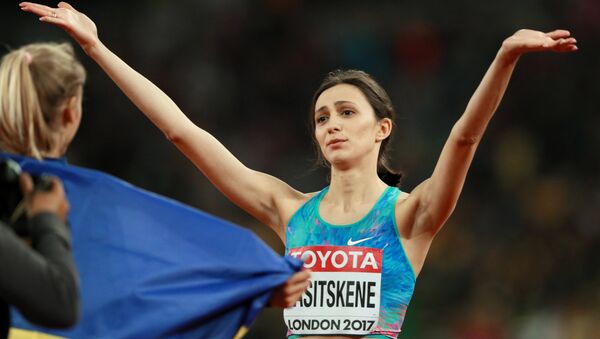 Russian high jumper Maria Lasitskene won gold on Saturday at the 2017 World Athletics Championships in London. - Sputnik International
