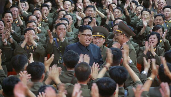 North Korean leader Kim Jong Un inspected the Command of the Strategic Force of the Korean People's Army (KPA) in an unknown location in North Korea in this undated photo released by North Korea's Korean Central News Agency (KCNA) on August 15, 2017. - Sputnik International