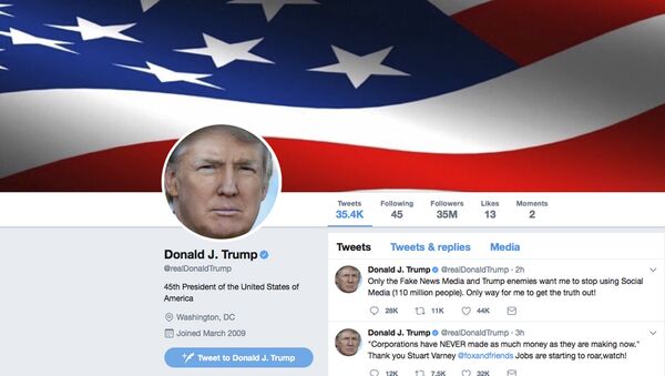 This frame grab shows part of the Twitter page of US President Donald Trump - Sputnik International