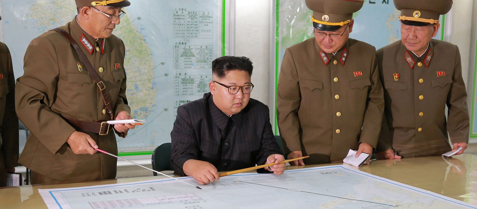 North Korean leader Kim Jong Un visits the Command of the Strategic Force of the Korean People's Army (KPA) in an unknown location in North Korea in this undated photo released by North Korea's Korean Central News Agency (KCNA) on August 15, 2017 - Sputnik International, 1920, 01.07.2020