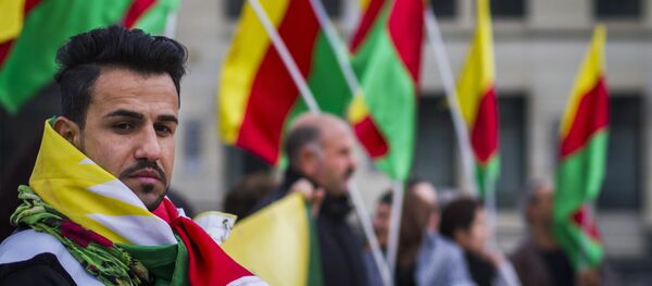Supporters of the Kurdish group Popular Protection Unit (YPG) in Berlin, file photo Supporters of the Kurdish group Popular Protection Unit (YPG) in Berlin, file photo - Sputnik International