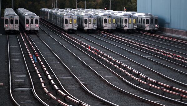Market-Frankford line trains remain idle at a Southeastern Pennsylvania Transportation Authority (SEPTA) station in Upper Darby, Pa - Sputnik International