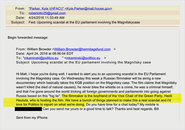 Email archive of Robert Otto, US State Department intelligence official: William Browder's letter to Matthew Kaminski, the executive editor of Politico's European edition Email archive of Robert Otto, US State Department intelligence official: William Browder's letter to Matthew Kaminski, the executive editor of Politico's European edition - Sputnik International