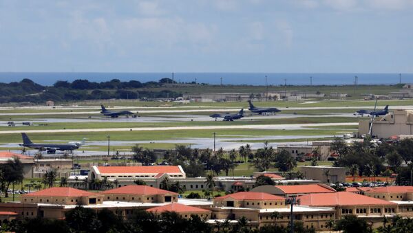 A view of U.S. military planes parked on the tarmac of Andersen Air Force base on the island of Guam, a U.S. Pacific Territory, August 15, 2017 - Sputnik International