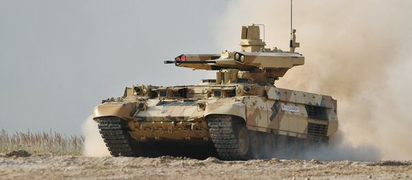 The BMPT Terminator-3 tank support fighting vehicle is seen here during a show of modern and prospective weaponry at the Army 2017 International Military-Technical Forum, Moscow Region The BMPT Terminator-3 tank support fighting vehicle is seen here during a show of modern and prospective weaponry at the Army 2017 International Military-Technical Forum, Moscow Region - Sputnik International