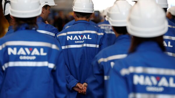 Workers of The Naval Group plant in Cherbourg-Octeville, north-western France on July 9, 2017 - Sputnik International