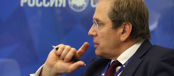 Dmitry Pankin, board chairman of the Eurasian Development Bank, in the pavilion of Rossiya Segodnya news agency at the 20th St. Petersburg International Economic Forum - Sputnik International