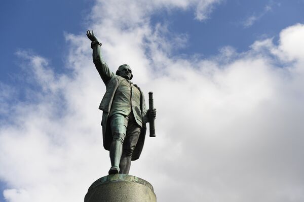 A statue of Captain James Cook stands in Sydney's Hyde Park on August 25, 2017, as Prime Minister Malcolm Turnbull labelled calls to change colonial-era monuments and the date of Australia Day, in attempts to better reflect the country's indigenous past, as a 'Stalinist' excercise in re-writing history. A cultural debate intensified this week when prominent indigenous commentator Stan Grant dubbed the inscription Discovered this territory 1770, on a Sydney statue of 18th century British explorer Capitan James Cook, a damaging myth. A statue of Captain James Cook stands in Sydney's Hyde Park on August 25, 2017, as Prime Minister Malcolm Turnbull labelled calls to change colonial-era monuments and the date of Australia Day, in attempts to better reflect the country's indigenous past, as a 'Stalinist' excercise in re-writing history. A cultural debate intensified this week when prominent indigenous commentator Stan Grant dubbed the inscription Discovered this territory 1770, on a Sydney statue of 18th century British explorer Capitan James Cook, a damaging myth. - Sputnik International