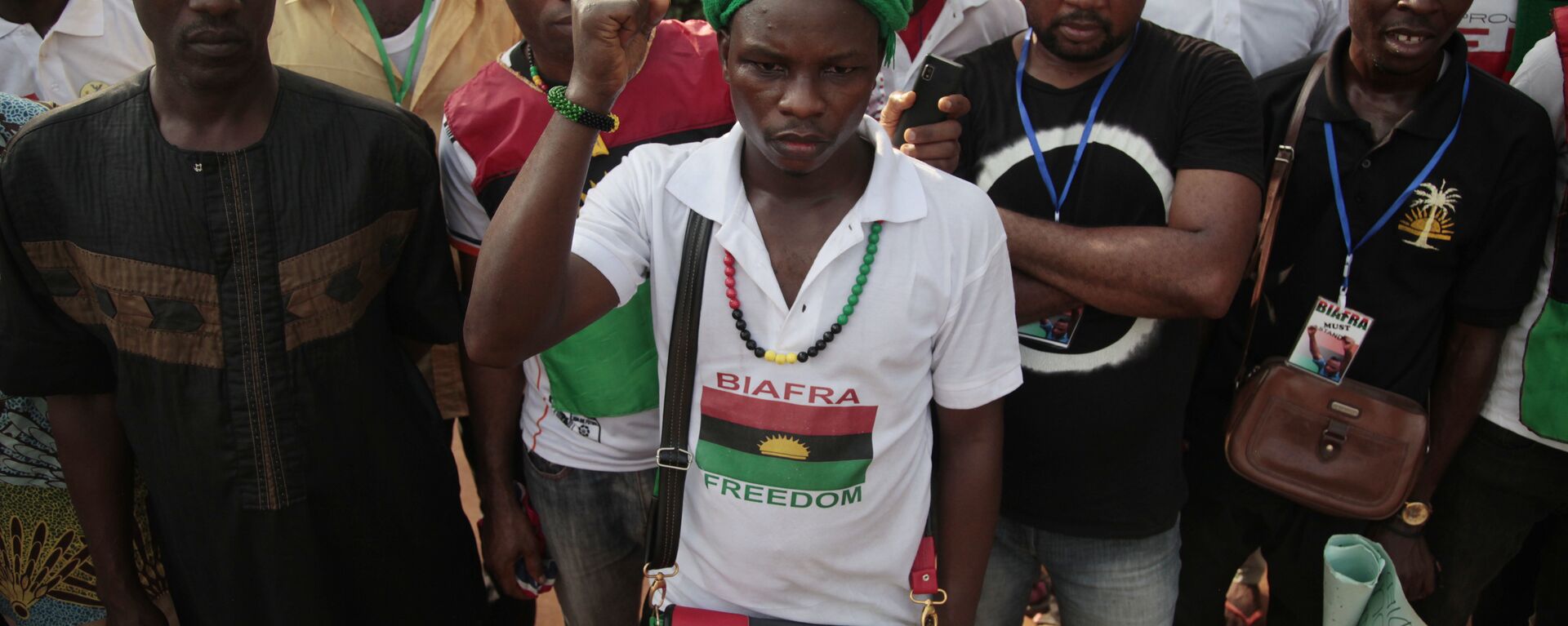 In this photo taken Sunday, May 28, 2017,﻿ members of the Biafran separatist movement gathered during an event in Umuahia, Nigeria. - Sputnik International, 1920, 05.04.2021