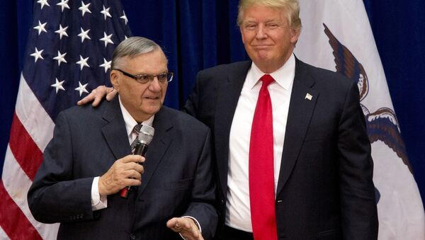 FILE - In this Jan. 26, 2016 file photo, then-Republican presidential candidate Donald Trump is joined by Joe Arpaio, the sheriff of metro Phoenix, at a campaign event in Marshalltown, Iowa. - Sputnik International