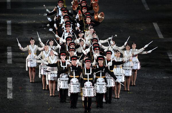 The solemn opening ceremony for the 10th Spasskaya Tower international military music festival in Moscow The solemn opening ceremony for the 10th Spasskaya Tower international military music festival in Moscow - Sputnik International