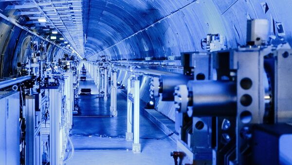 The tunnel system of the European XFEL X-ray laser, with a length of 3.5 kilometers the longest in the world, is pictured on October 6, 2016 in Schenefeld, northern Germany - Sputnik International