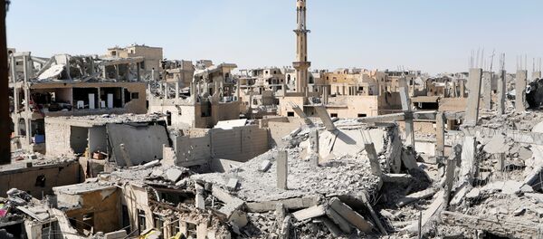Damaged buildings are pictured during the fighting with Islamic State's fighters in the old city of Raqqa, Syria, August 19, 2017 Damaged buildings are pictured during the fighting with Islamic State's fighters in the old city of Raqqa, Syria, August 19, 2017 - Sputnik International