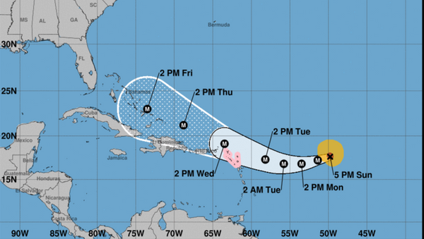 US National Hurricane Center Hurricane Irma tracking projection September 3, 2017 - Sputnik International