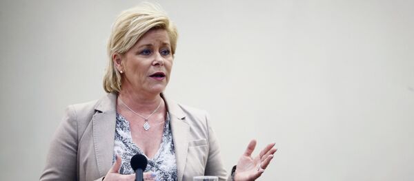 Norwegian Minister of Finance Siv Jensen presents the parliamentary report of the Norwegian Pension Oil fund. (File) Norwegian Minister of Finance Siv Jensen presents the parliamentary report of the Norwegian Pension Oil fund. (File) - Sputnik International
