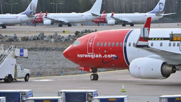 Parked Boeing 737-800 aircrafts belonging to budget carrier Norwegian seen at at Stockholm Arlanda Airport Thursday March 5, 2015 - Sputnik International
