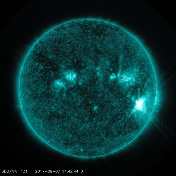 Two gigantic solar flares that occurred on September 6. Two gigantic solar flares that occurred on September 6. - Sputnik International