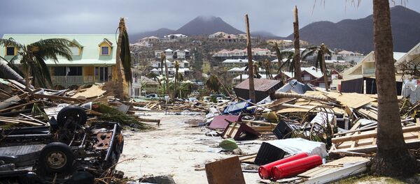 A photo taken on September 7, 2017 shows damage in Orient Bay on the French Carribean island of Saint-Martin, after the passage of Hurricane Irma A photo taken on September 7, 2017 shows damage in Orient Bay on the French Carribean island of Saint-Martin, after the passage of Hurricane Irma - Sputnik International