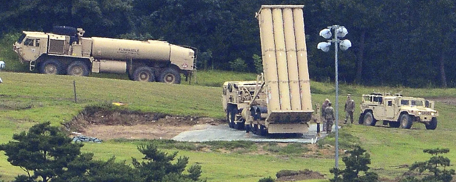 U.S. missile defense system called Terminal High Altitude Area Defense, or THAAD, is seen at a golf course in Seongju, South Korea, Wednesday, Sept. 6, 2017 - Sputnik International, 1920, 20.12.2024