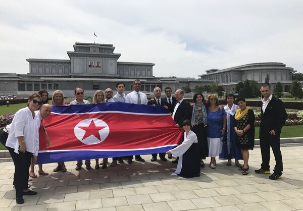 A group of Serbian tourists in North Korea A group of Serbian tourists in North Korea - Sputnik International