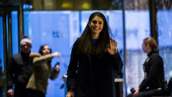 Communications Director Hope Hicks arrives at Trump Tower for meetings with President-elect Donald Trump on January 2, 2017 in New York - Sputnik International