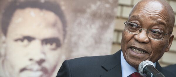 South African President Jacob Zuma, right, addresses the media in Pretroia, South Africa Tuesday, Sept 12, 2017 on the 40th anniversary of the death of anti-apartheid activist Steve Biko, back. South African President Jacob Zuma, right, addresses the media in Pretroia, South Africa Tuesday, Sept 12, 2017 on the 40th anniversary of the death of anti-apartheid activist Steve Biko, back. - Sputnik International