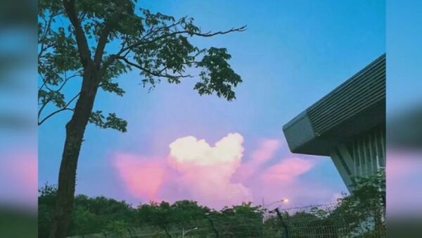 Spectacular pinkish heart-shaped cloud seen in southeast China - Sputnik International