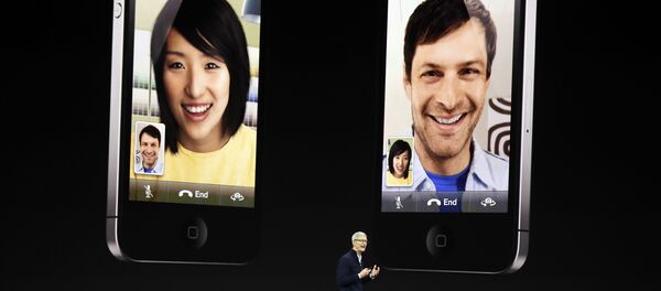 Apple CEO Tim Cook discusses the new iPhone 8 at the Steve Jobs Theater on the new Apple campus, Tuesday, Sept. 12, 2017, in Cupertino, California. Apple CEO Tim Cook discusses the new iPhone 8 at the Steve Jobs Theater on the new Apple campus, Tuesday, Sept. 12, 2017, in Cupertino, California. - Sputnik International