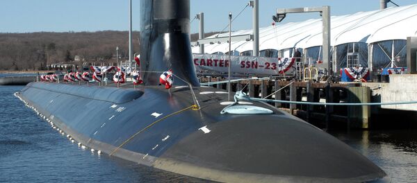 The USS Jimmy Carter, the most heavily armed attack submarine built, is docked in Groton, Conn., Saturday, Feb. 19, 2005. - Sputnik International