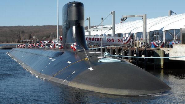 The USS Jimmy Carter, the most heavily armed attack submarine built, is docked in Groton, Conn., Saturday, Feb. 19, 2005. - Sputnik International