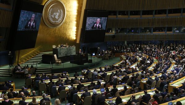 United Nations Secretary General Antonio Guterres addresses the 72nd United Nations General Assembly at U.N. headquarters in New York, U.S., September 19, 2017 - Sputnik International