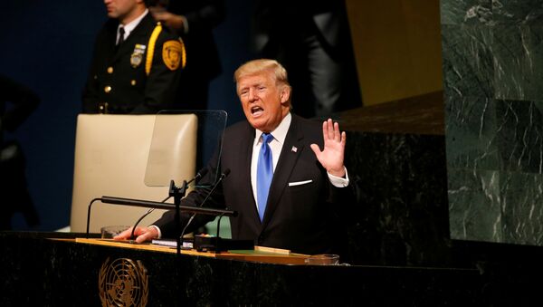 U.S. President Donald Trump delivers his address to the United Nations General Assembly in New York, U.S., September 19, 2017 - Sputnik International