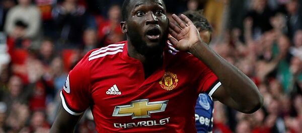 Soccer Football - Premier League - Manchester United vs Everton - Old Trafford, Manchester, Britain - September 17, 2017 Manchester United's Romelu Lukaku celebrates scoring their third goal Soccer Football - Premier League - Manchester United vs Everton - Old Trafford, Manchester, Britain - September 17, 2017 Manchester United's Romelu Lukaku celebrates scoring their third goal - Sputnik International