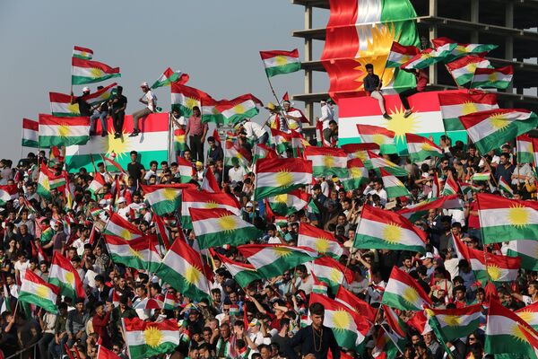 Kurds celebrate to show their support for the upcoming September 25th independence referendum in Erbil, Iraq - Sputnik International
