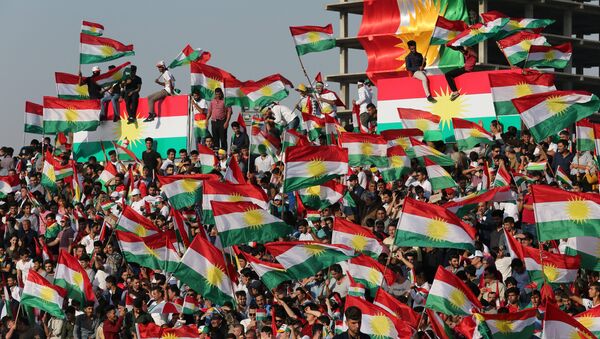 Kurds celebrate to show their support for the upcoming September 25th independence referendum in Erbil, Iraq - Sputnik International