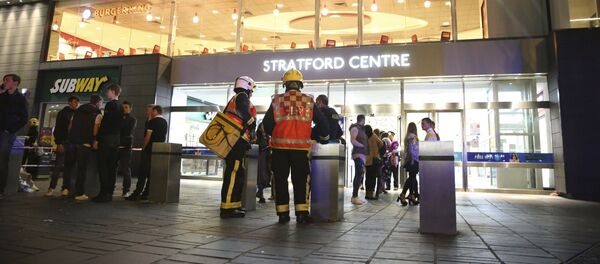 Emergency services at Stratford Centre in east London, following a suspected noxious substance attack where six people have been reported injured, Saturday Sept. 23, 2017 Emergency services at Stratford Centre in east London, following a suspected noxious substance attack where six people have been reported injured, Saturday Sept. 23, 2017 - Sputnik International