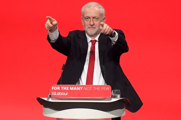 Britain's opposition Labour Party Leader Jeremy Corbyn delivers his keynote speech at the Labour Party Conference in Brighton, Britain, September 27, 2017. Britain's opposition Labour Party Leader Jeremy Corbyn delivers his keynote speech at the Labour Party Conference in Brighton, Britain, September 27, 2017. - Sputnik International