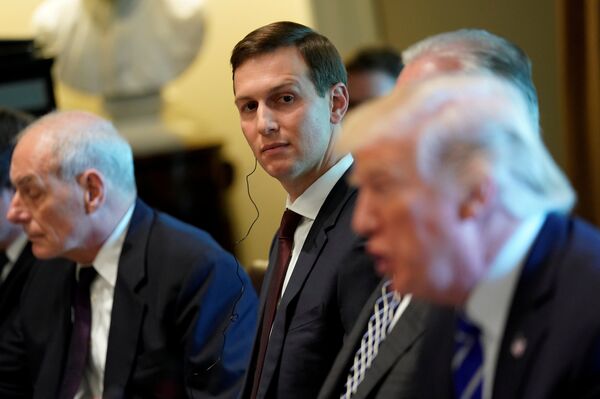 White House senior advisor Jared Kushner (C) looks on as U.S. President Donald Trump (R) delivers remarks before meeting with Spain's Prime Minister Mariano Rajoy and his delegation at the White House in Washington, U.S. September 26, 2017 White House senior advisor Jared Kushner (C) looks on as U.S. President Donald Trump (R) delivers remarks before meeting with Spain's Prime Minister Mariano Rajoy and his delegation at the White House in Washington, U.S. September 26, 2017 - Sputnik International