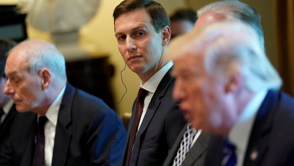 White House senior advisor Jared Kushner (C) looks on as U.S. President Donald Trump (R) delivers remarks before meeting with Spain's Prime Minister Mariano Rajoy and his delegation at the White House in Washington, U.S. September 26, 2017 - Sputnik International
