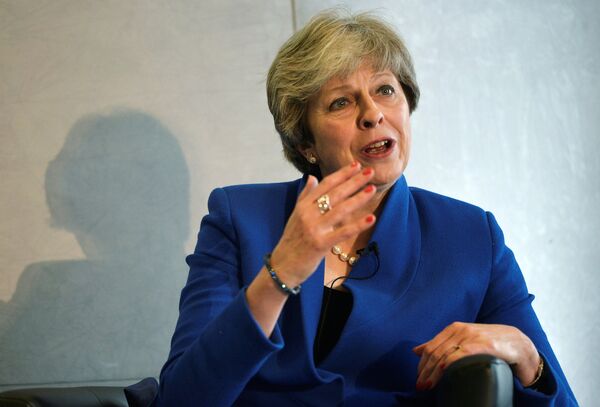 Britain's Prime Minister Theresa May speaks at an event to mark the 20th anniversary of the Bank of England's independence, in the City of London, September 28, 2017 - Sputnik International