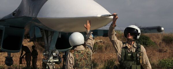 Russian pilots of the Su-34 at the Hmeimim base in Syria. (File) Russian pilots of the Su-34 at the Hmeimim base in Syria. (File) - Sputnik International