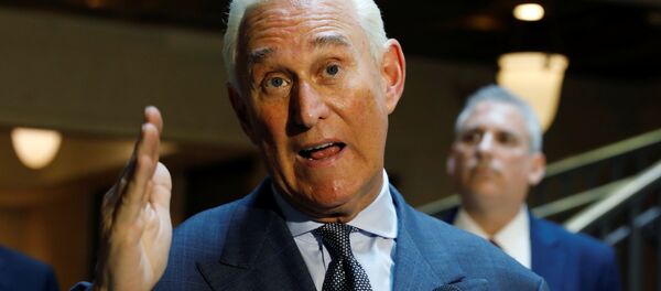 U.S. political consultant Roger Stone, a longtime ally of President Donald Trump, speaks to reporters after appearing before a closed House Intelligence Committee hearing investigating Russian interference in the 2016 U.S. presidential election at the U.S. Capitol in Washington, U.S., September 26, 2017. U.S. political consultant Roger Stone, a longtime ally of President Donald Trump, speaks to reporters after appearing before a closed House Intelligence Committee hearing investigating Russian interference in the 2016 U.S. presidential election at the U.S. Capitol in Washington, U.S., September 26, 2017. - Sputnik International