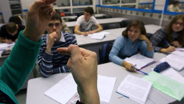 Hearing impaired students studying at the Bauman Moscow State Technical University (MSTU). (File) - Sputnik International
